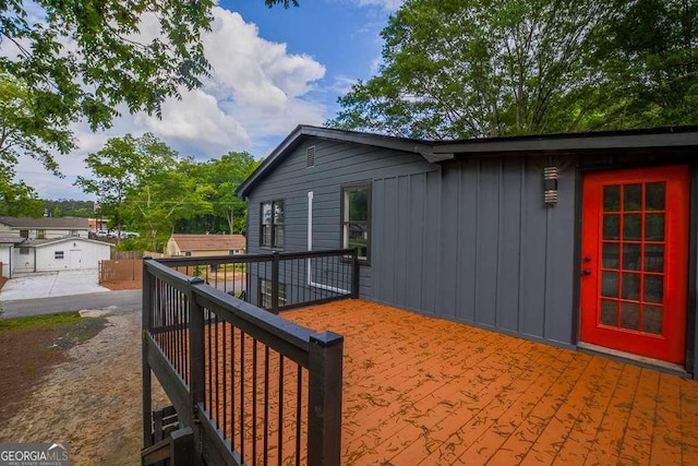 1772 Martin Pl SE, Smyrna, GA 30080 - view of side of home with board and batten siding and a deck