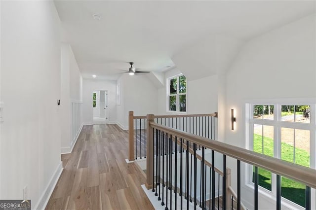5567 Tyree Rd, Winston, GA 30187 - hallway featuring an upstairs landing and light wood-style flooring