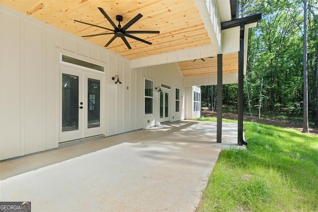 5567 Tyree Rd, Winston, GA 30187 - view of patio with french doors and a ceiling fan