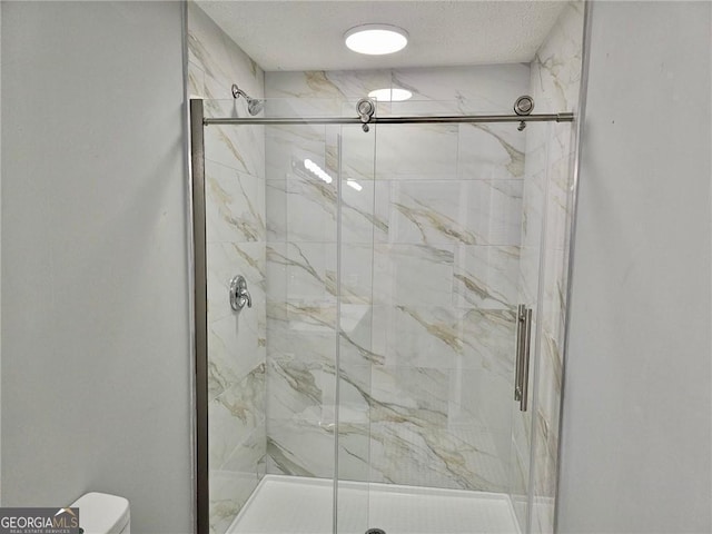 3045 Revere Cir, Snellville, GA 30039 - bathroom featuring toilet and a marble finish shower