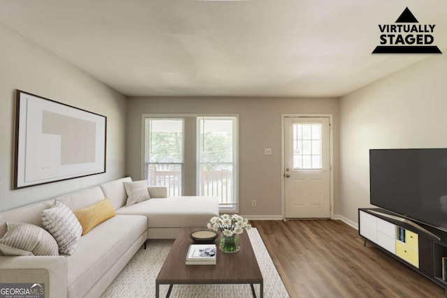 2499 Shiloh Dr, Decatur, GA 30034 - living room with wood finished floors and baseboards