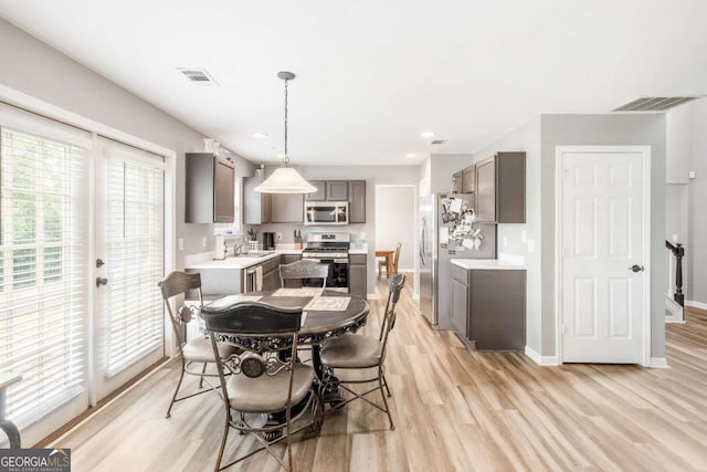 1194 Grandview Cir, Powder Springs, GA 30127 - dining space featuring light wood-type flooring, baseboards, and recessed lighting