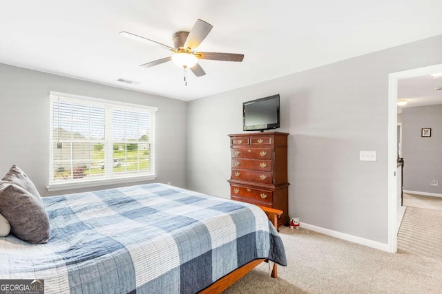 1194 Grandview Cir, Powder Springs, GA 30127 - bedroom with carpet, baseboards, and a ceiling fan