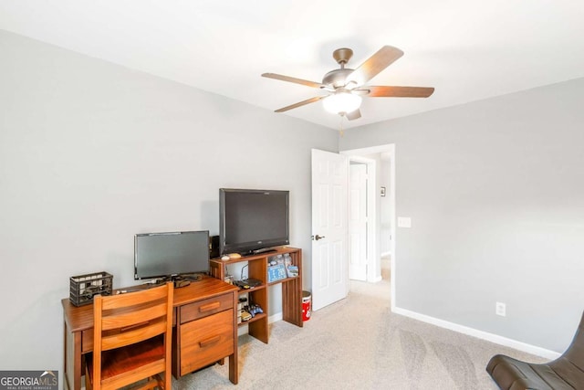 1194 Grandview Cir, Powder Springs, GA 30127 - carpeted office with ceiling fan and baseboards