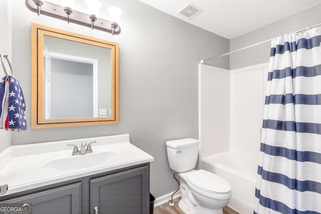 1194 Grandview Cir, Powder Springs, GA 30127 - full bathroom with vanity, toilet, and shower / tub combo