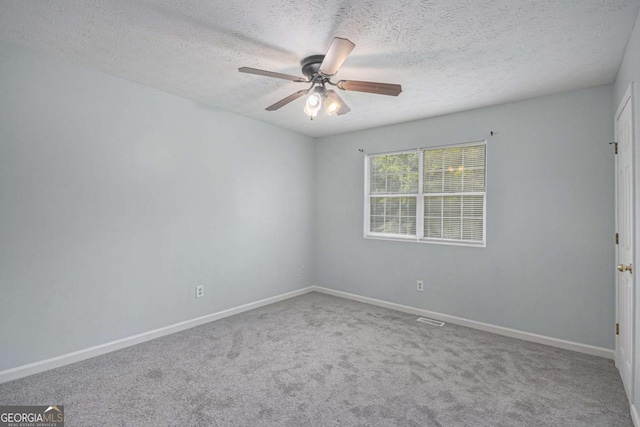 430 Pilgrim Ln, Powder Springs, GA 30127 - carpeted empty room featuring a ceiling fan, a textured ceiling, and baseboards