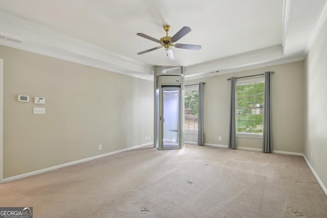10660 Dunoon Dr, Alpharetta, GA 30022 - unfurnished room featuring crown molding, carpet floors, a ceiling fan, and baseboards
