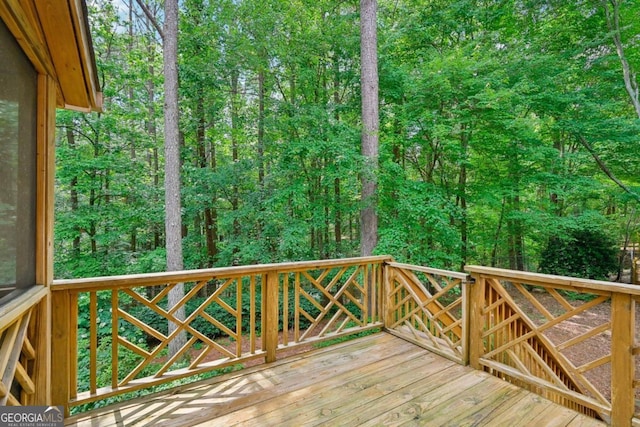 10660 Dunoon Dr, Alpharetta, GA 30022 - wooden terrace featuring a view of trees