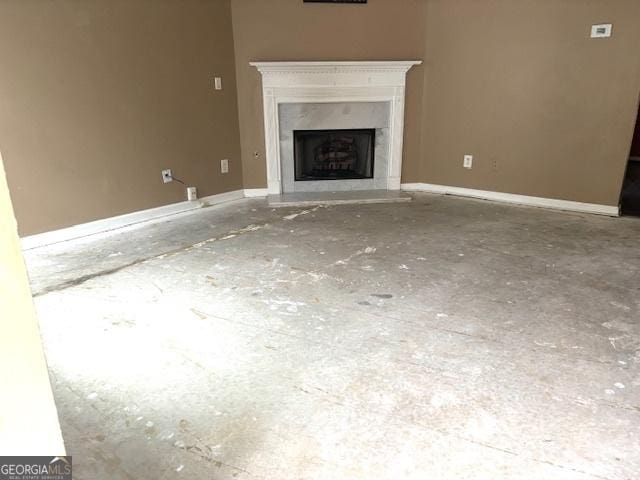 9515 Lakeview Rd, Union City, GA 30291 - unfurnished living room with a fireplace and baseboards