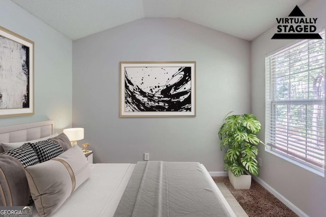 6285 Polar Fox Ct, Riverdale, GA 30296 - bedroom featuring carpet and vaulted ceiling