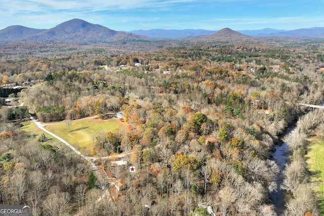 22 Ridge Haven Dr, Cleveland, GA 30528 - aerial view of property and surrounding area with a mountain backdrop and a forest
