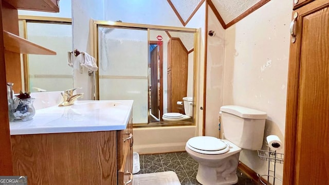 6 River St SW, Cave Spring, GA 30124 - full bath with toilet, vanity, bath / shower combo with glass door, and tile patterned floors
