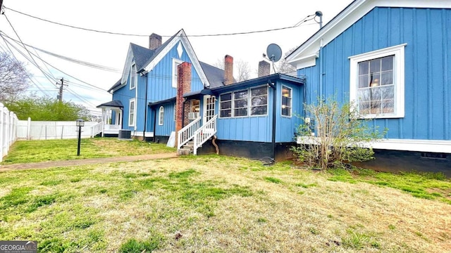 6 River St SW, Cave Spring, GA 30124 - back of house featuring board and batten siding and central air condition unit