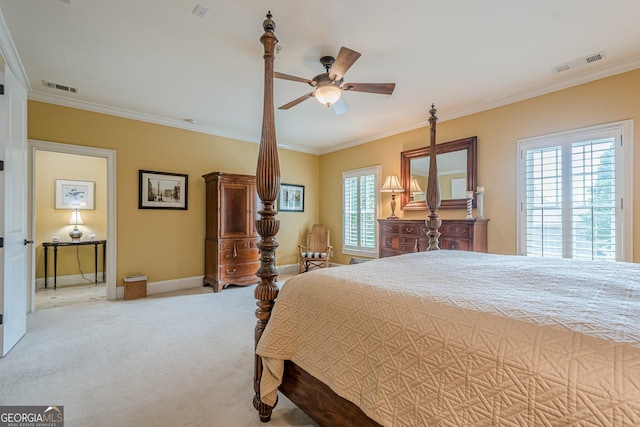 2295 Falmouth Ct SE Unit 23, Smyrna, GA 30080 - carpeted bedroom featuring ornamental molding and a ceiling fan