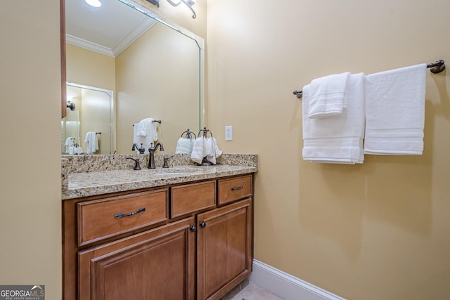 2295 Falmouth Ct SE Unit 23, Smyrna, GA 30080 - bathroom featuring ornamental molding and vanity