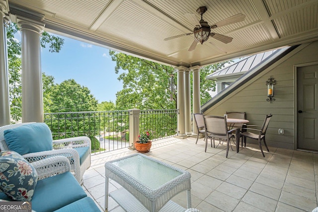 2295 Falmouth Ct SE Unit 23, Smyrna, GA 30080 - view of patio featuring ceiling fan and outdoor dining space