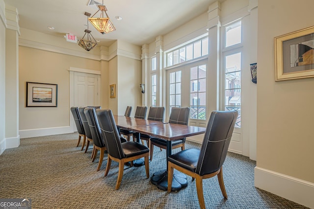 2295 Falmouth Ct SE Unit 23, Smyrna, GA 30080 - dining area featuring dark colored carpet
