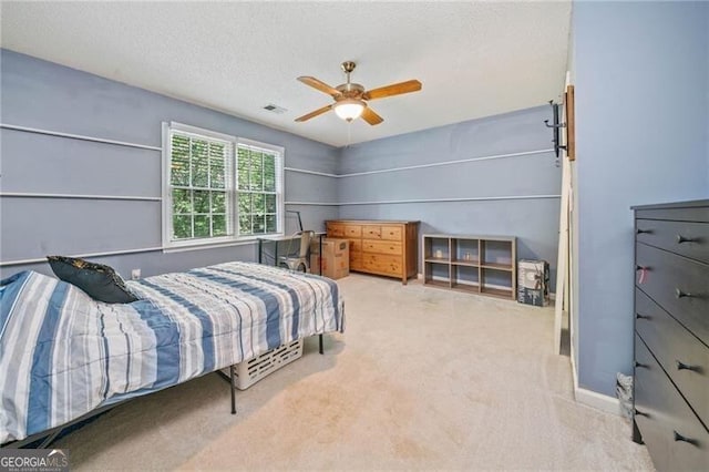 1763 Benningfield Dr SW, Marietta, GA 30064 - carpeted bedroom with a ceiling fan and a textured ceiling