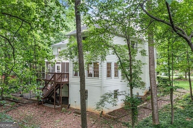 1763 Benningfield Dr SW, Marietta, GA 30064 - view of side of home featuring stairway and a deck