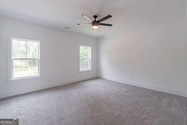 140 Maranatha Trl, Lawrenceville, GA 30045 - carpeted empty room featuring baseboards, ceiling fan, and ornamental molding