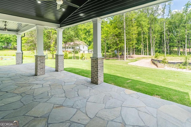 140 Maranatha Trl, Lawrenceville, GA 30045 - view of patio featuring ceiling fan