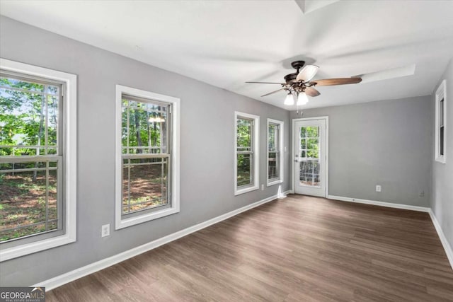 191 Nectar Pl, Dallas, GA 30132 - empty room featuring a ceiling fan, baseboards, and wood finished floors