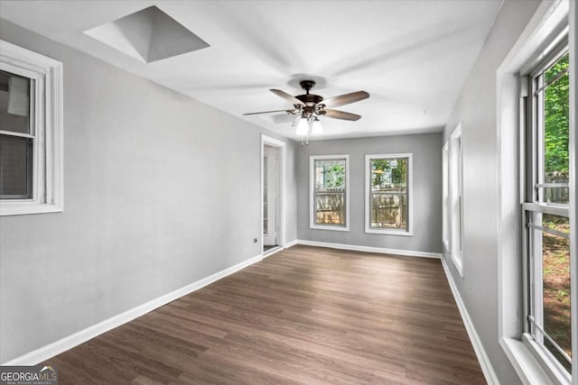 191 Nectar Pl, Dallas, GA 30132 - spare room with plenty of natural light, baseboards, dark wood-style floors, and a ceiling fan