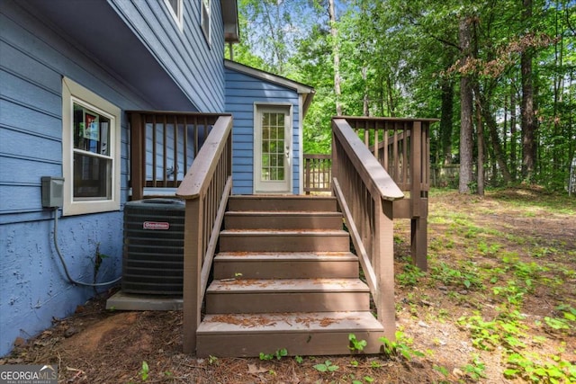 191 Nectar Pl, Dallas, GA 30132 - deck featuring stairs and central AC