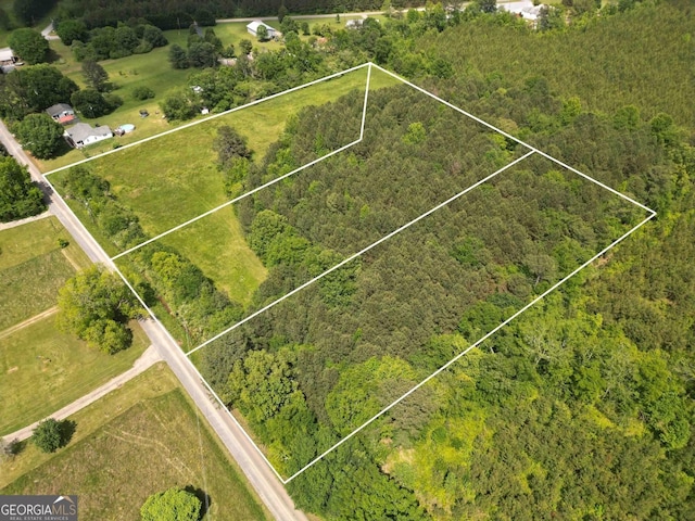 0 Grogan Rd, Buchanan, GA 30113 - aerial view of property's location with property parcel outlined and a heavily wooded area