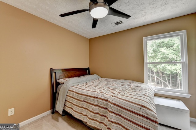3668 Burel Mill Dr, Buford, GA 30519 - bedroom with carpet, baseboards, a ceiling fan, and a textured ceiling