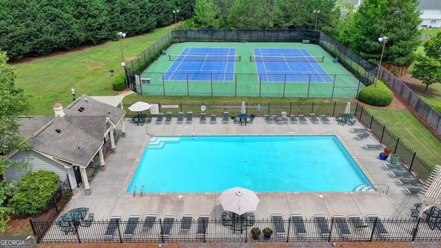 3668 Burel Mill Dr, Buford, GA 30519 - community pool featuring a tennis court