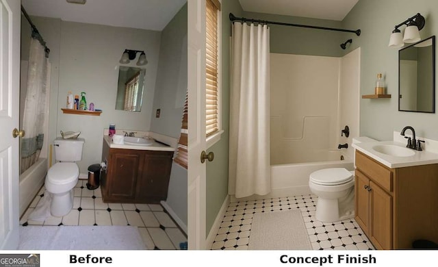 4 Kelso At Peyton Dr SW, Atlanta, GA 30311 - full bath with toilet, shower / tub combo, vanity, and tile patterned floors