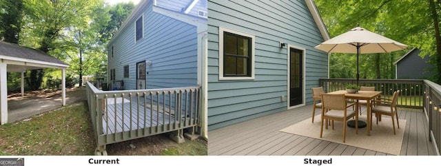 4 Kelso At Peyton Dr SW, Atlanta, GA 30311 - wooden deck with outdoor dining area