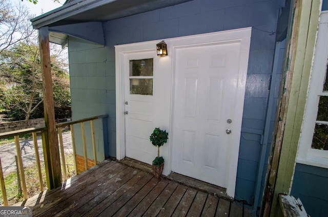 view of doorway to property