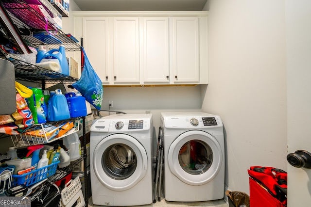 4832 Stone Way Path, Buford, GA 30519 - laundry area with cabinet space and washing machine and clothes dryer