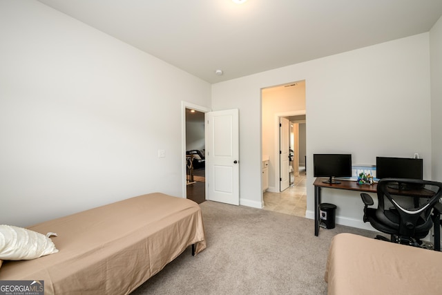 4832 Stone Way Path, Buford, GA 30519 - bedroom featuring light carpet, an office area, and baseboards