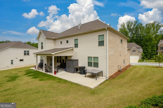 4832 Stone Way Path, Buford, GA 30519 - rear view of house with a patio and a yard