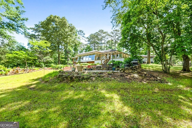 312 Flat Shoals Church Rd, Stockbridge, GA 30281 - view of green lawn featuring stairway