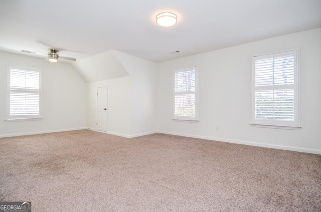 6450 Oak Valley Dr, Cumming, GA 30040 - bonus room featuring carpet flooring, a ceiling fan, and lofted ceiling