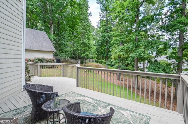 6450 Oak Valley Dr, Cumming, GA 30040 - view of wooden terrace