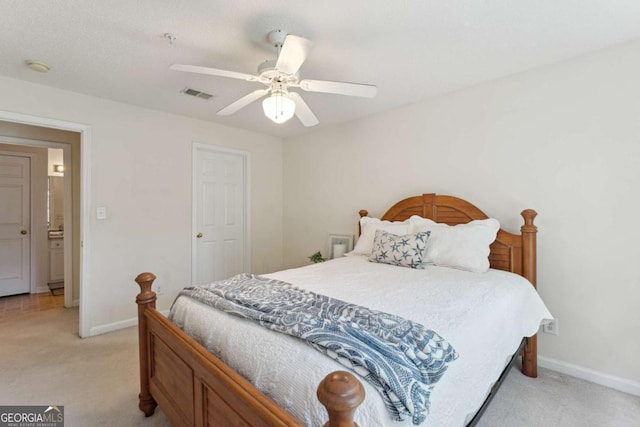 6306 Walden Park Dr, Savannah, GA 31410 - bedroom featuring light carpet, baseboards, and ceiling fan