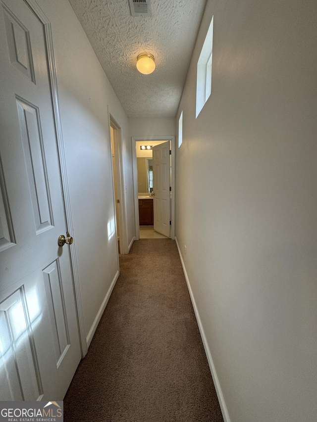 218 Osmanthus Way, Canton, GA 30114 - hall with carpet flooring, baseboards, and a textured ceiling