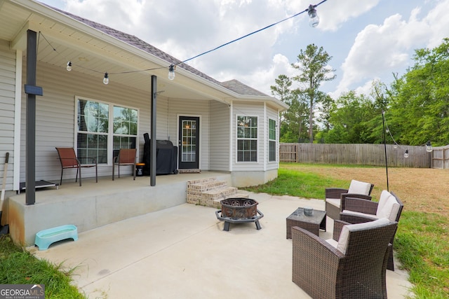 4043 Gramercy Dr, Valdosta, GA 31605 - view of patio / terrace featuring an outdoor fire pit and area for grilling
