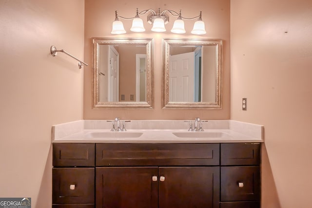 bathroom with double vanity