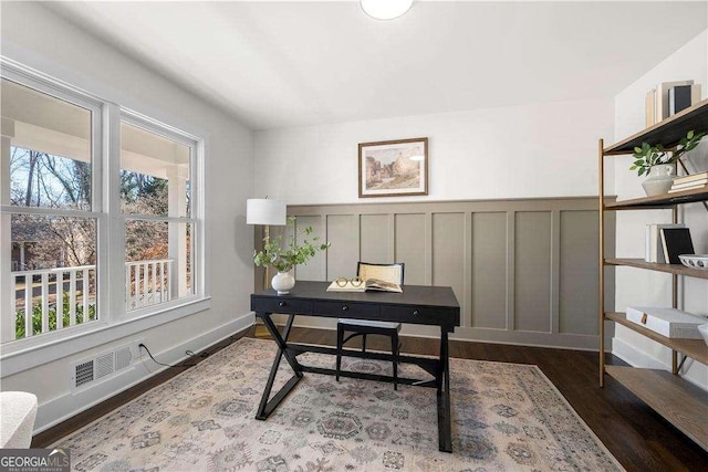 380 Atwood Dr NW, Marietta, GA 30064 - office space featuring a decorative wall, wood finished floors, and wainscoting