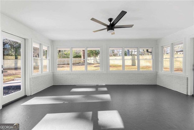 380 Atwood Dr NW, Marietta, GA 30064 - unfurnished sunroom featuring brick wall