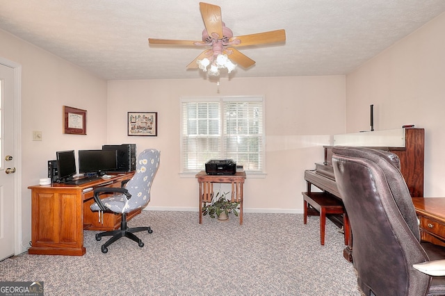 1935 Shrader Ct, Lawrenceville, GA 30044 - carpeted office featuring a ceiling fan and baseboards