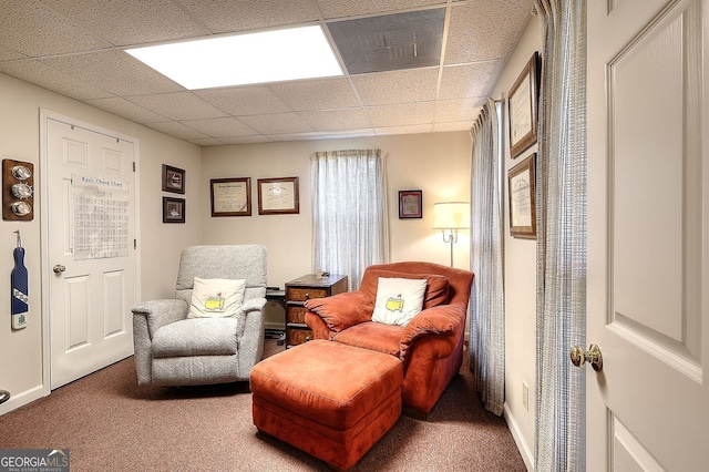 1935 Shrader Ct, Lawrenceville, GA 30044 - sitting room with a drop ceiling and carpet floors