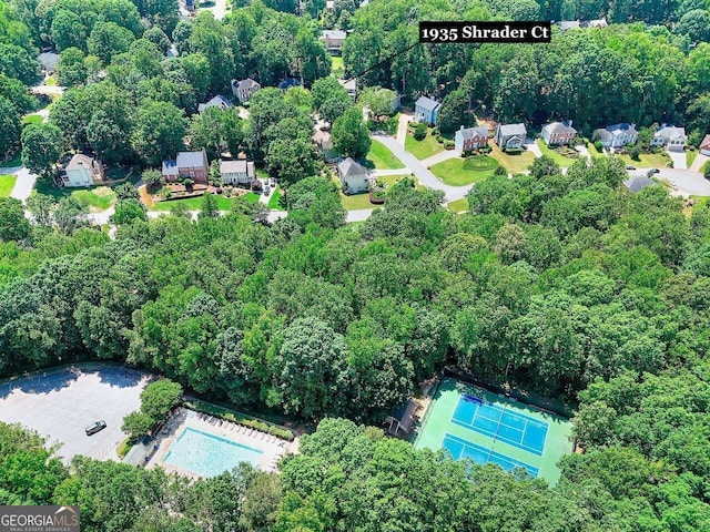 1935 Shrader Ct, Lawrenceville, GA 30044 - aerial overview of property's location with a pool area