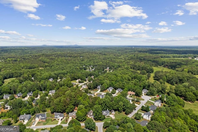 aerial view of a heavily wooded area
